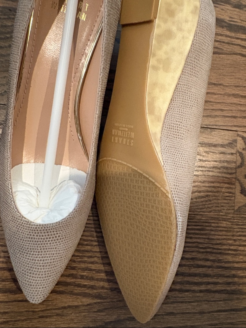 Stuart Weitzman Taupe Pointed-Toe Flats - Picture 5 of 6